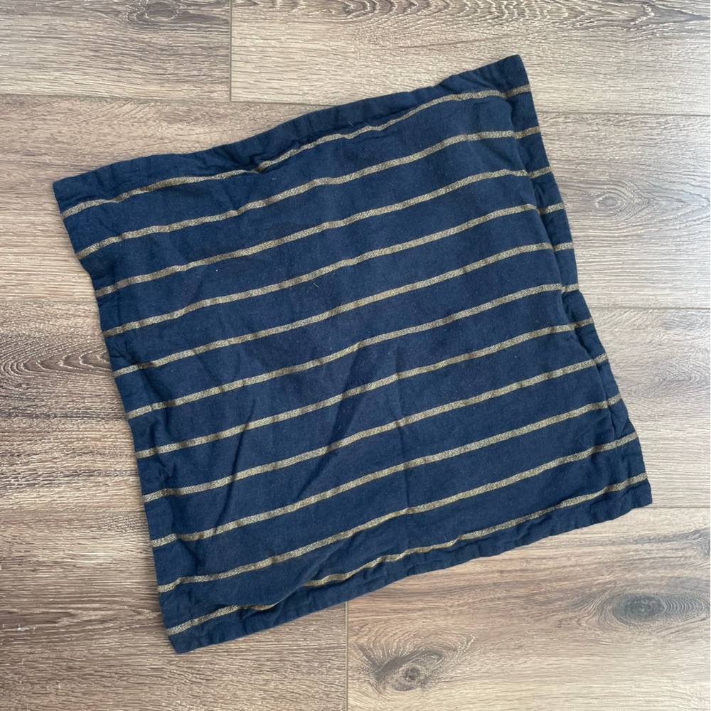 Ralph Lauren Buttoned Accent Pillow Case Navy Blue and Gold